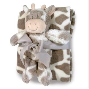 Stephan Baby - Giraffe Toy Blanket Set - Gray & White -New